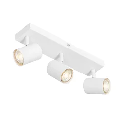 Plafonnier moderne blanc 3 lumières réglable rectangulaire - Jeana