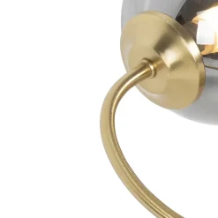 Plafonnier moderne doré 6 lumières avec verre fumé - Athènes