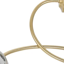 Plafonnier moderne doré 6 lumières avec verre fumé - Athènes