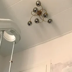 Plafonnier moderne doré 6 lumières avec verre fumé - Athènes