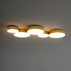 Plafonnier moderne doré 5 spots lumineux LED - Skavi