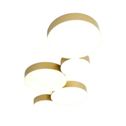 Plafonnier moderne doré 5 spots lumineux LED - Skavi