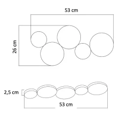 Plafonnier moderne doré 5 spots lumineux LED - Skavi