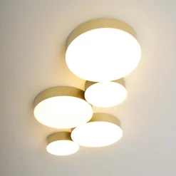 Plafonnier moderne doré 5 spots lumineux LED - Skavi
