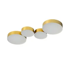 Plafonnier moderne doré 4 spots lumineux LED - Skavi