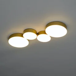 Plafonnier moderne doré 4 spots lumineux LED - Skavi