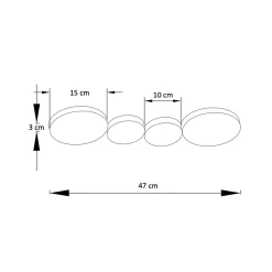 Plafonnier moderne doré 4 spots lumineux LED - Skavi