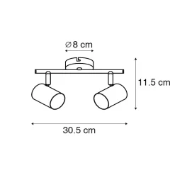 Plafonnier moderne en acier 2 lumières orientables - Jeana
