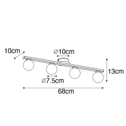 Plafonnier moderne en laiton IP44 4 lumières - Cederic