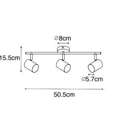 Plafonnier moderne en laiton 3 lumières orientables - Jeana