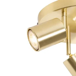 Plafonnier moderne en laiton rond ajustable 3 lumières - Java