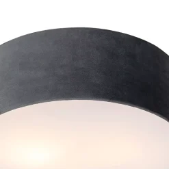 Plafonnier moderne gris 30 cm avec intérieur doré - Drum