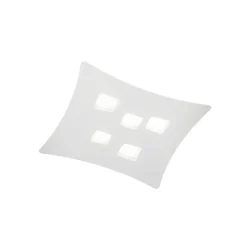 Plafonnier moderne Isotta 5 lumières GX53 blanc - Plafonnier courbé en métal 50x55cm, géométrique, max 5x8W, ampoules exclues