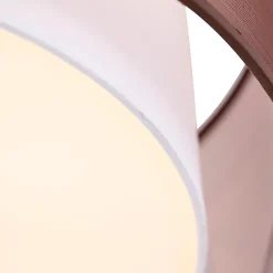 Plafonnier moderne marron avec blanc 50 cm 3 lumières - Drum Duo