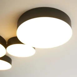 Plafonnier moderne noir 5 spots lumineux LED - Skavi