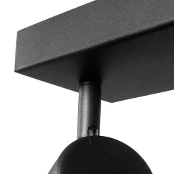 Plafonnier moderne noir 3 lumières réglable rectangulaire - Jeana