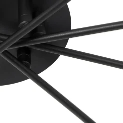 Plafonnier moderne noir 8 lumières avec verre fumé - Athènes