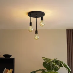 Plafonnier moderne noir 3 lumières - Facil