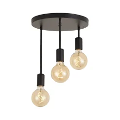 Plafonnier moderne noir 3 lumières - Facil