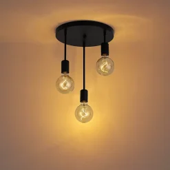 Plafonnier moderne noir 3 lumières - Facil