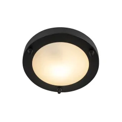 Plafonnier moderne noir 18 cm IP44 - Yuma
