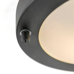 Plafonnier moderne noir 18 cm IP44 - Yuma