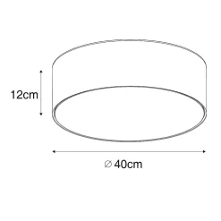 Plafonnier moderne noir 40 cm avec intérieur doré - Drum