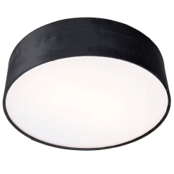 Plafonnier moderne noir 40 cm avec intérieur doré - Drum
