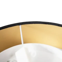 Plafonnier moderne noir 40 cm avec intérieur doré - Drum