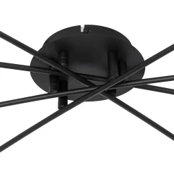 Plafonnier moderne noir avec or 8 lumières - Athènes Wire