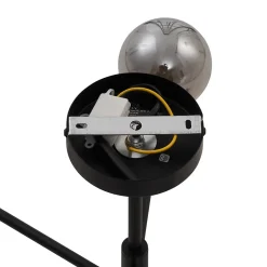 Plafonnier moderne noir avec verre fumé 6 lumières - Ryan