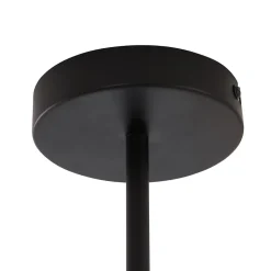 Plafonnier moderne noir avec verre fumé 6 lumières - Ryan