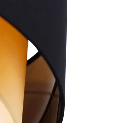 Plafonnier moderne noir avec or 50 cm 3 lumières - Drum Duo