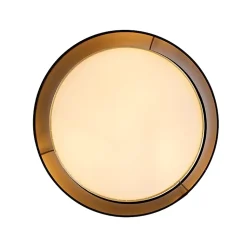 Plafonnier moderne noir avec or 50 cm 3 lumières - Drum Duo