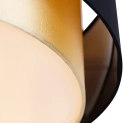 Plafonnier moderne noir avec or 50 cm 3 lumières - Drum Duo