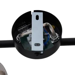 Plafonnier moderne noir avec verre fumé rond 2 lumières - Cilin