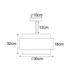 Plafonnier moderne noir avec or - Elif