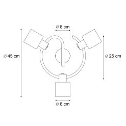 Plafonnier moderne noir avec verre fumé spiralé 3 lumières - Cilin