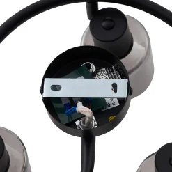 Plafonnier moderne noir avec verre fumé spiralé 3 lumières - Cilin