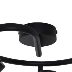 Plafonnier moderne noir avec verre fumé spiralé 3 lumières - Cilin