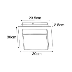 Plafonnier moderne noir carré avec LED IP44 - Lys