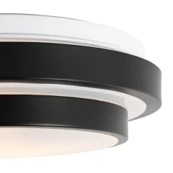 Plafonnier moderne noir et blanc 25 cm IP44 - Walden