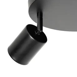 Plafonnier moderne noir réglable rond 3 lumières - Java