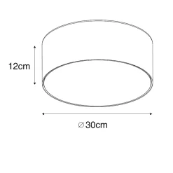 Plafonnier moderne rose 30 cm avec intérieur doré - Drum