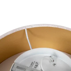 Plafonnier moderne rose 30 cm avec intérieur doré - Drum