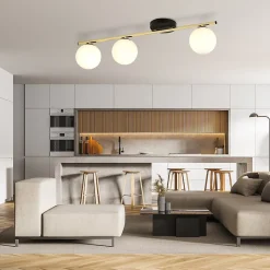 Plafonnier MONZA 3 BL OPAL, Emibig Lighting, Fabriqué en EU