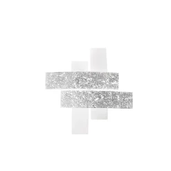 Plafonnier moyen Lara verre blanc, détails argent, 70x70cm, 2xE27 max 70W, style moderne, ampoules non incluses, IP20