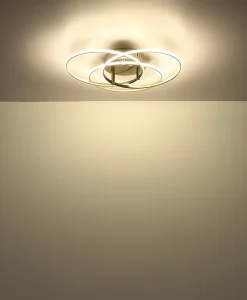 Plafonnier métal nickel mat, LED KOMBOS