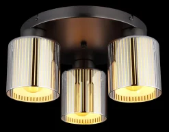 Plafonnier métal noir chromé/gunmetal, 3x E27 FELICIA