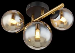 Plafonnier métal noir mat, 3x G9 LED RIHA